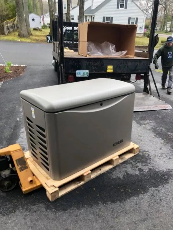 Standby generator being delivered on site